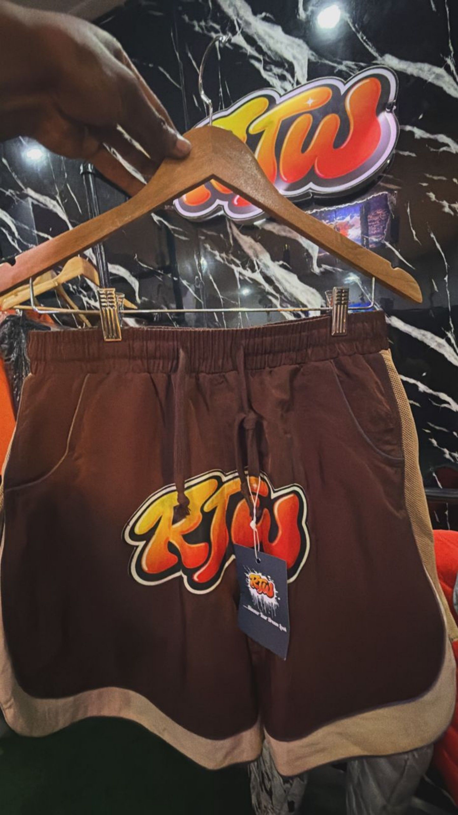 WRTO Logo Shorts — Brown