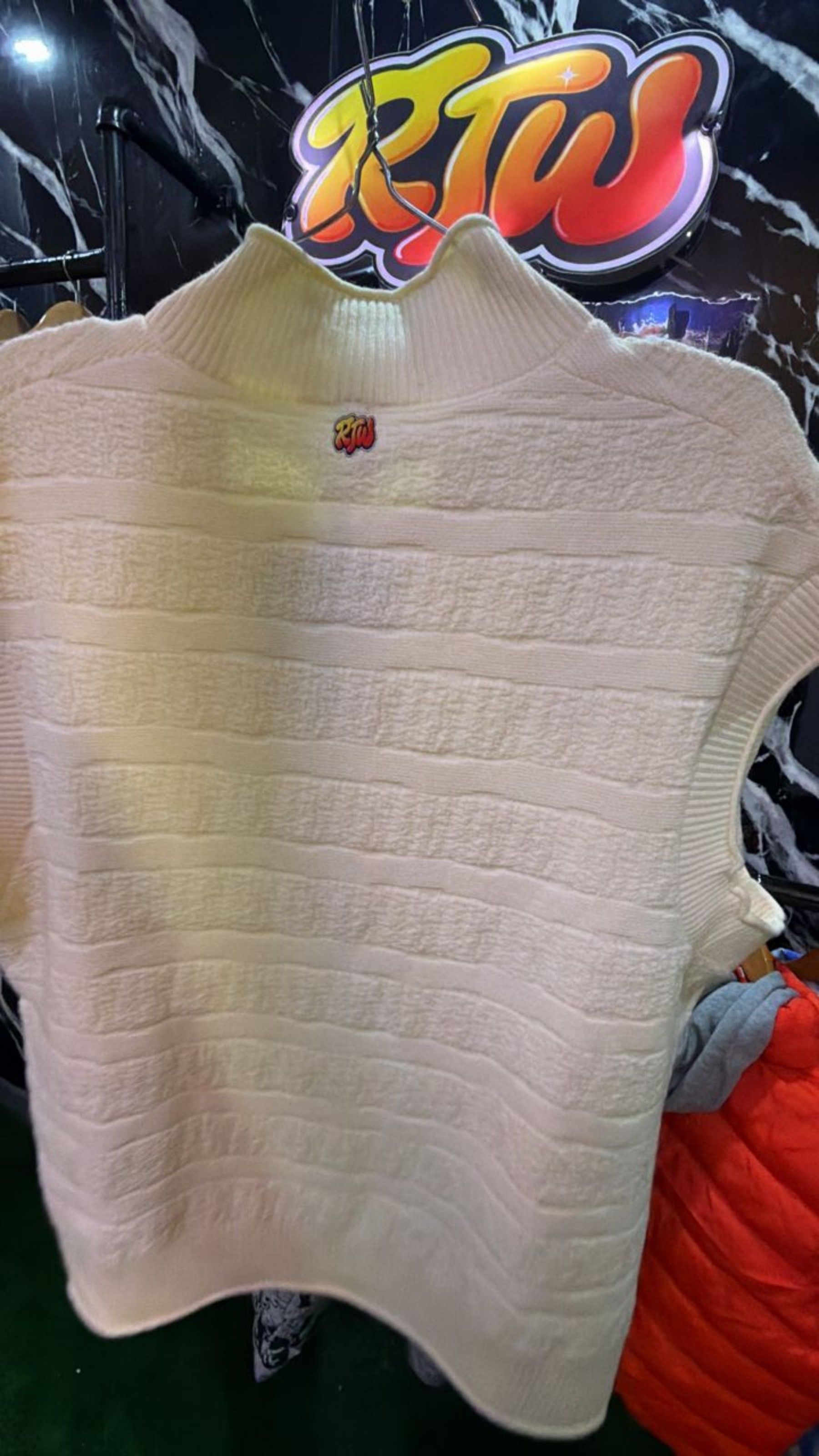 Ribbed Knit Sweater — Cream