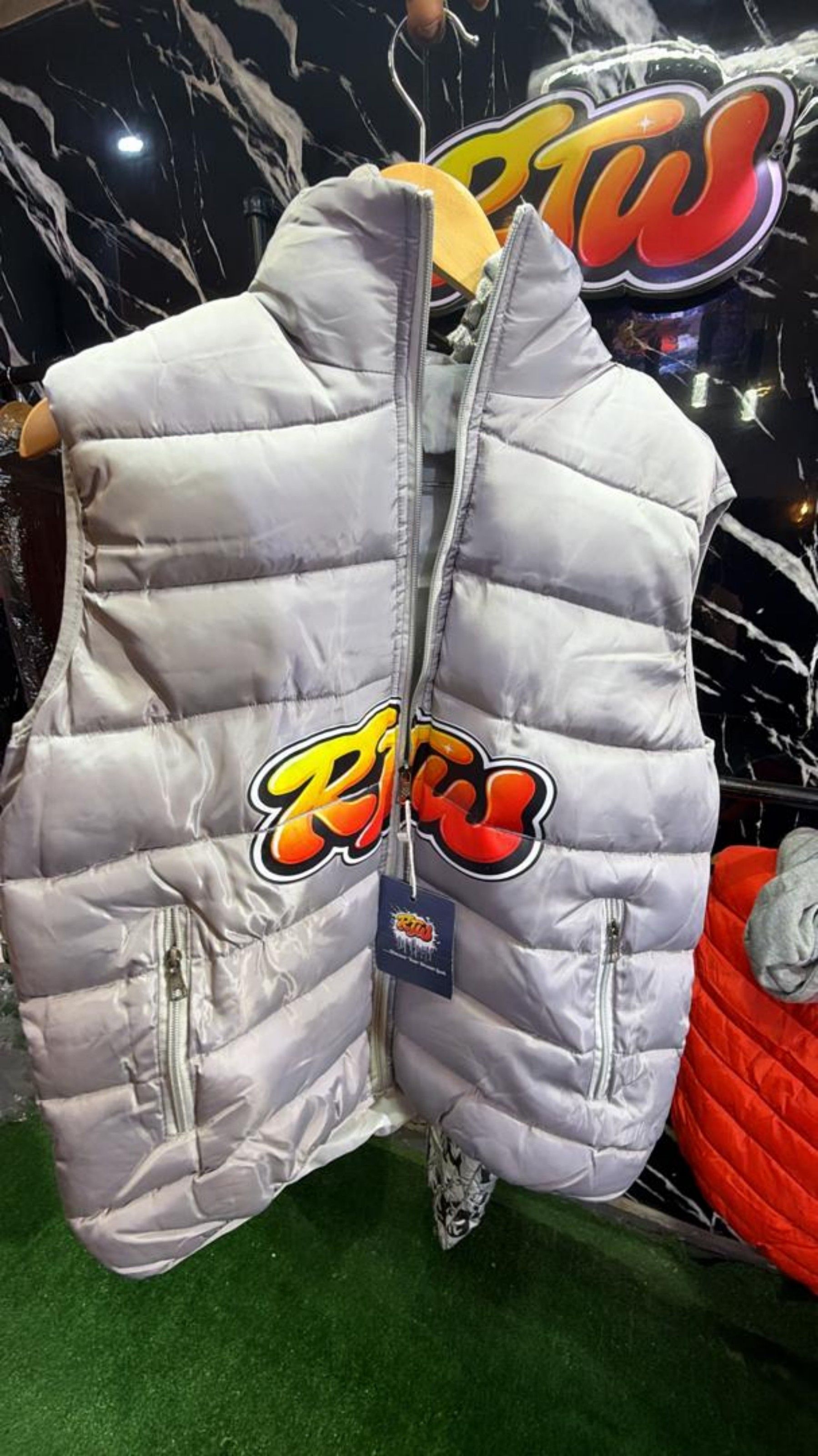 Silver Statement Puffer Vest